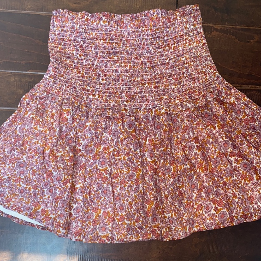 Gap Floral Smocked Mini Skirt - Small Tall